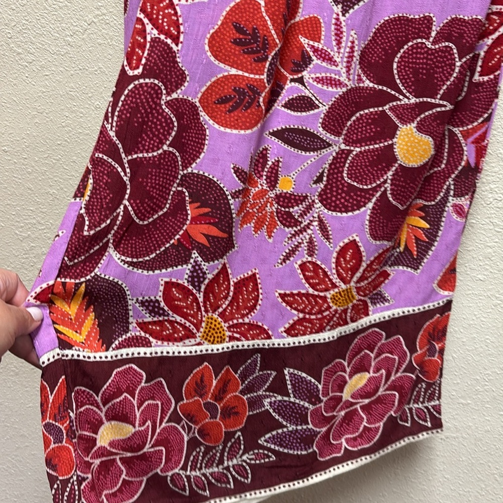 Rachel Roy NWT Floral Wide-Leg Pants in Purple and Red Woman’s Size S - Picture 5 of 6